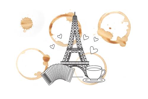 Eiffel tower and Coffee Stains