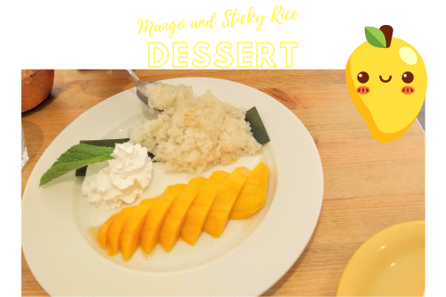 mango and sticky rice dessert